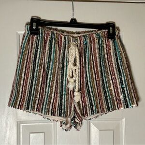 Alice & Trixie Multicolor Sequin High Waist Shorts